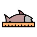 Fish farm length icon color outline vector