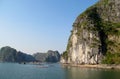 Fish farm between limestone islands in the sea Royalty Free Stock Photo