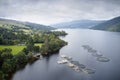 Fish farm salmon sea nets farming at sea Loch Tay Scotland UK Royalty Free Stock Photo