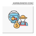 Fish farming color icon