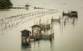 Fish farms, Fish cages at The estuary Laem Sing Royalty Free Stock Photo