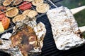 Fish file and vegetables barbecue Royalty Free Stock Photo