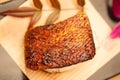 Fish fillet breaded grilled barramundi steak Royalty Free Stock Photo