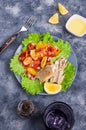 Fish fillet with raw vegetables Royalty Free Stock Photo