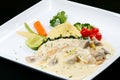 Fish fillet in white sauce