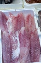 Fish fillets in market Royalty Free Stock Photo