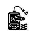 Fish finder black glyph icon