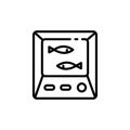 Fish finder icon. Echo sounder. Depth finder. Fish searching. Outline digital fish finder vector icon for web design