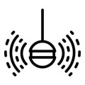 Fish finder sonar icon, outline style