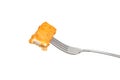 Fish finger on a fork Royalty Free Stock Photo