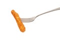 Fish finger on a fork Royalty Free Stock Photo
