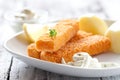 Fish fingers with potatoes Royalty Free Stock Photo