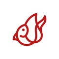 Fish fire swimming simple line creative logo design