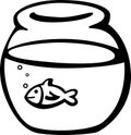 fish in fishbowl vector illustration