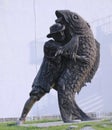 Fish and fisherman, monument in Obzor, Bulgaria