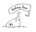 Fish and fishing time Royalty Free Stock Photo