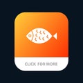 Fish, Food, Easter, Eat Mobile App Button. Android and IOS Glyph Version Royalty Free Stock Photo