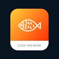 Fish, Food, Easter, Eat Mobile App Button. Android and IOS Line Version Royalty Free Stock Photo