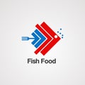 Fish food with graphics concept logo vector, icon,element, and template for company Royalty Free Stock Photo