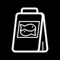 Fish food package simple vector icon. Black and white illustration of meal for fishes. Outline linear icon. Royalty Free Stock Photo