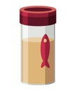 Fish food. Realistic aquarium accessory. Decoration or equipment for aquarium. Cartoon vector element