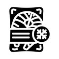 fish frozen seafood glyph icon vector illustration Royalty Free Stock Photo