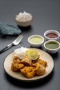 Fish fry snack with sauce and snack Royalty Free Stock Photo