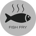 fish fry vector icon logo design flat isolated illustration