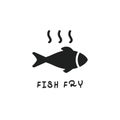 fish fry vector icon logo flat isolated illustration