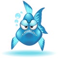 Fish Funny Grumpy Cartoon Character Vector illustration - 2 Royalty Free Stock Photo