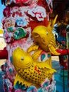 Fish golden on chines temple Royalty Free Stock Photo