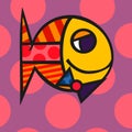 Fish by Romero Britto vector rendering Royalty Free Stock Photo