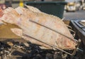 Fish grilled with dried salted cover-thai style street food Royalty Free Stock Photo