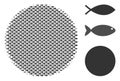 Fish Halftone Filled Circle Collage