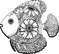 Fish hand drawn doodle Royalty Free Stock Photo