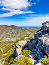 Fish Hoek residential neighborhood viewed from the top of mountain