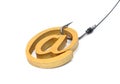 A fish hook with email sign Royalty Free Stock Photo