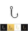 Fish hook or fishing line angle vector icon Royalty Free Stock Photo
