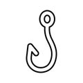 Fish hook icon. Barbed fish hook. Fishing tackle Royalty Free Stock Photo