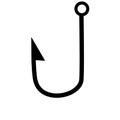 Fish hook icon on white background. flat style. fishing hook icon for your web site design, logo, app, UI. barbed fish hook sign Royalty Free Stock Photo