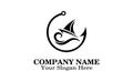 Fish hook logo design Royalty Free Stock Photo