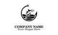 Fish hook logo design Royalty Free Stock Photo