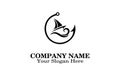 Fish hook logo design Royalty Free Stock Photo