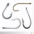Fish hook set Royalty Free Stock Photo