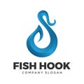 Fish hook vector logo design template Royalty Free Stock Photo
