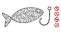 Fish Hook Web Vector Mesh Illustration Royalty Free Stock Photo