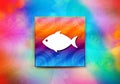 Fish icon abstract colorful background bokeh design illustration Royalty Free Stock Photo
