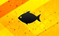 Fish icon abstract digital banner yellow background Royalty Free Stock Photo