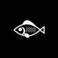 Fish Icon On Black Background. Black Flat Style Vector Illustration Royalty Free Stock Photo