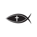 Fish icon, Christian Ichthys Fish symbol icon